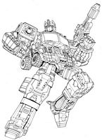 do wydruku kolorowanki transformers, obrazek z robotem dla chłopców do pokolorowania numer  15
